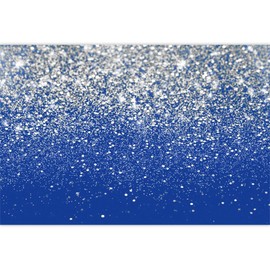 Canessioa Blue and Sliver Glitter Backdrop Silver Flash Against a Blue Background Wedding Dance Graduation Photography Background Happy New Year Banner Studio Shoot Prop 7x5ft (210x150cm)