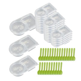 RHBTH 25 Two-Room Spice Containers + 25 Spoons and 25 Lids, Spice Boxes for Takeaway, 2 x Diet Preparation Boxes, Spice Containers, 60 ml + 70 ml Sauce Jars, Dip Boxes, Spice Boxes, Mini Deep Jars