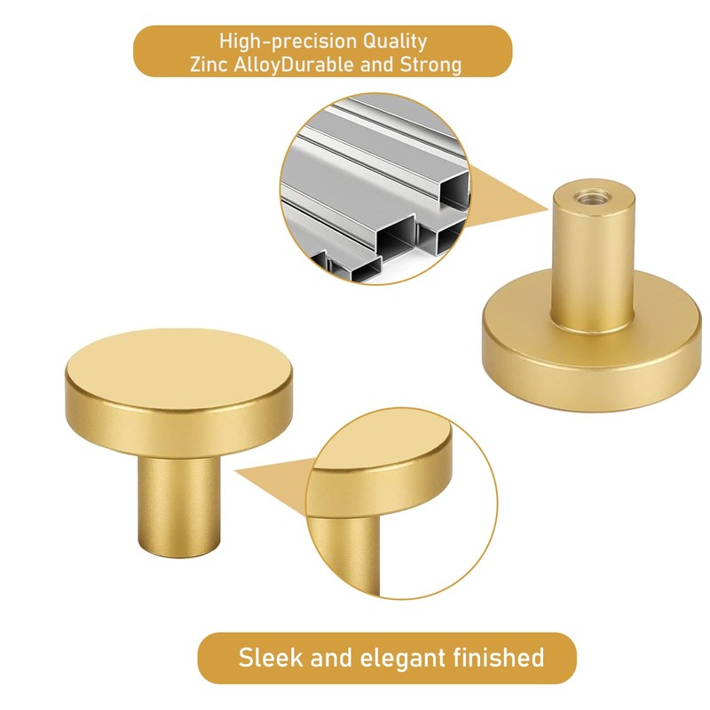 Wekuw Pack of 6 Cabinet Knobs, Furniture Knobs, Brass Drawer
