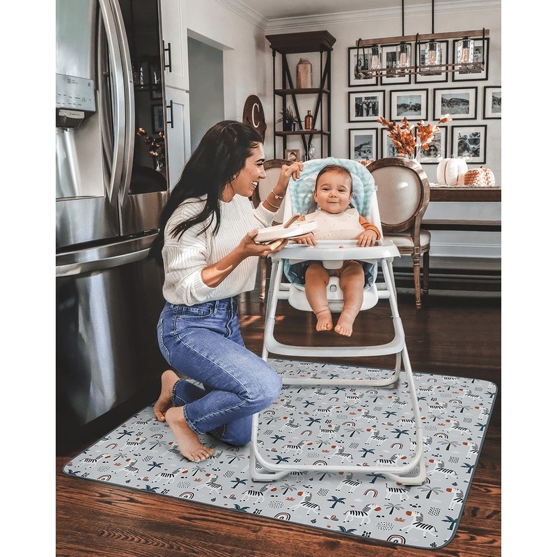 Blissful Diary Baby Splat Mat for Under High Chair, 50.4