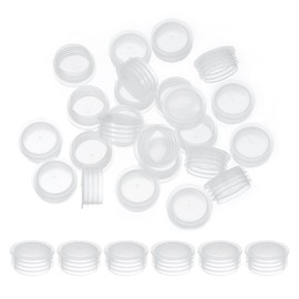 PATIKIL Salt and Pepper Shaker Stoppers 20mm/0.79", 50Pcs Plastic Salt Shaker Plug Replacement Reusable Clear Round End Cap for Pots Bottles Pipes