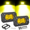 Niking Auto Flush Mount Yellow LED Pods, 2pcs 3 Inch
