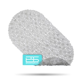Brandsseller Bath Mat 67 x 37 cm Bath Mat Non-Slip Mat Water Drops Design Transparent Grey