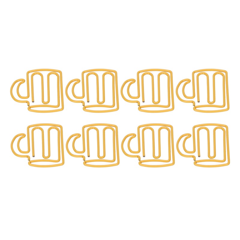 100Pcs Cute Paper Clips Yellow Cup Style Strong Metal Exquisite
