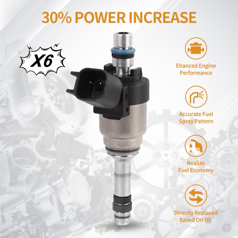 AISHAN 6PCS Fuel Injectors 6 Holes Compatible with Hyundai Azera