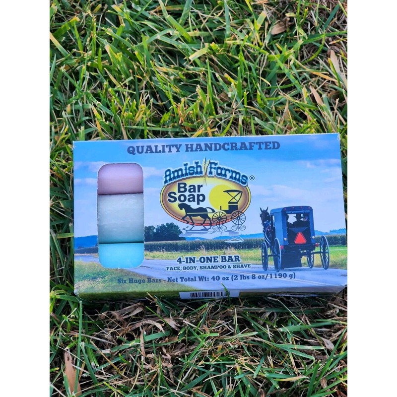 Amish Farm Handcrafted Natural Ingredients Bar Soap 6 Huge 6+