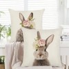 KAKABUQU Easter Bunny Throw Pillow Cover 18 x 18 Set