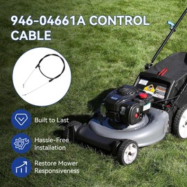 SHIQINHA 946-04661A Control Cable Compatible with Troy Bilt TB110 TB230 MTD Craftsman 21" Self Propelled Gas Push Lawn Mower, 51 inch Throttle Cable 946-04661 746-04661A Lawnmower Replacement Parts