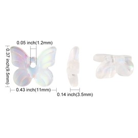 LiQunSweet 100 Pcs Butterfly Charm 11mm Crystal Glass Animal Charms for Women Girls Jewellery Making DIY Crafts Accessories