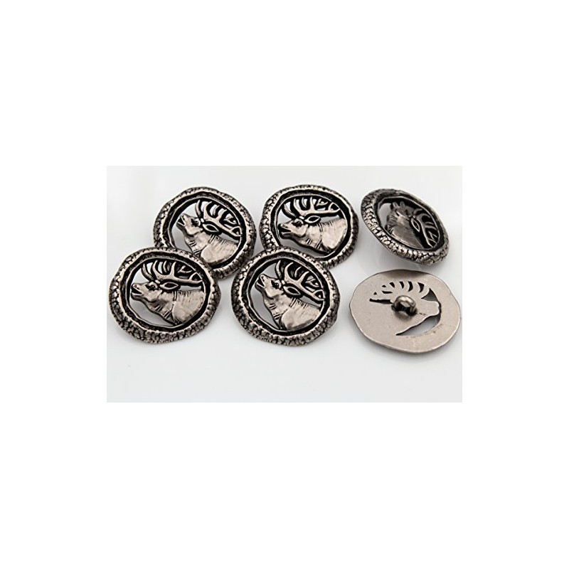 Antique Silver Metal Buttons Eyelet Buttons Deer Costume Buttons Costume