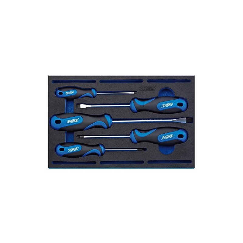 Draper 63400 Softgrip Screwdriver 5 Piece Set in 1/4 Eva