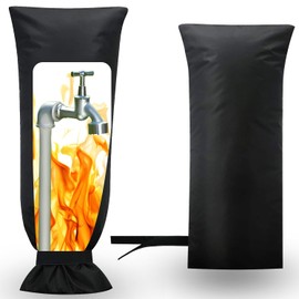 Outdoor Faucet Covers for Winter Extra Large, Actgan 25"H x 13"W Thickened Outside Garden Spigot Cover for Freeze Protection, Reusable Insulated Hose Bibs Faucet Socks, 1 Pack, Black