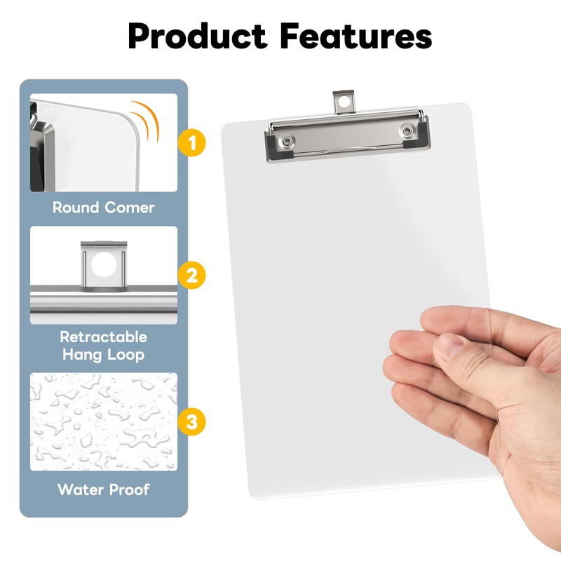 Juvealoe 6 x 9 Small Clipboard Set of 6, A5
