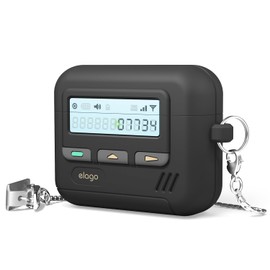 elago Pager Case for AirPods 4 Case Cover, Compatible with AirPods 4th Generation, Lanyard Included, Shock Resistant, Full Protection, for Men, for Women [Black]