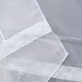 ESLIR Roman Blind with Loops, Kitchen Curtains, Transparent Tab-Top Curtains, Embroidered, Modern Voile White, W x H 140 x 140 cm, Pack of 1