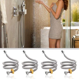 LIURONGNI Extended Length 4 Point Hot Water Heater Inlet Hose 304 Stainless Steel Flexible Pipe Water Heater Connecting Hose