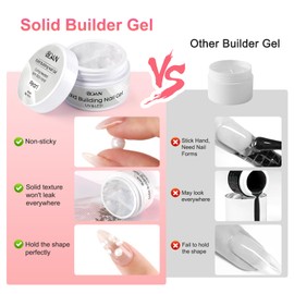 BQAN Nail Solid Sculpting Gel for 3D Nail Art, 2 Pcs of 15g/0.5oz Pearl Colors Non-Sticky Hard Gel for Building Carving Molding Extension | Salon & DIY at Home