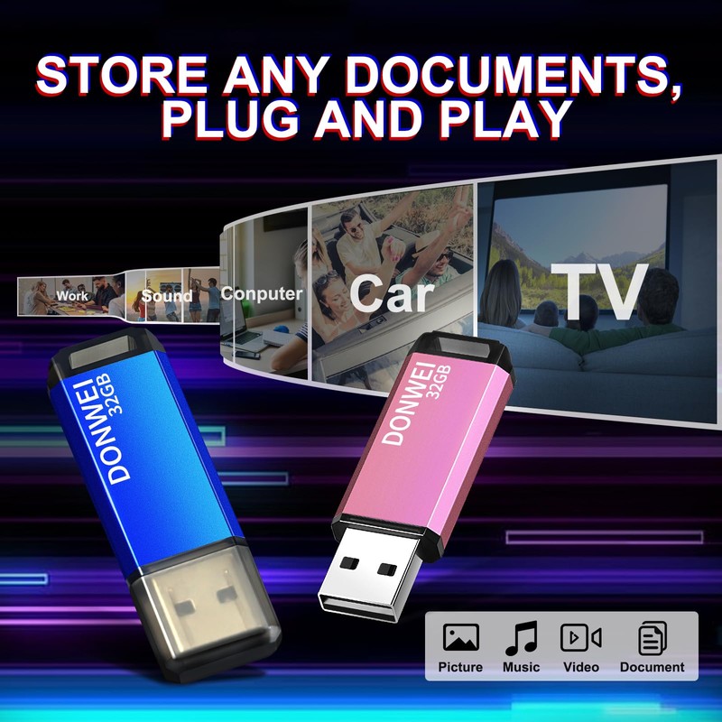 DONWEI USB Stick 32 GB Memory Stick 2.0 Blue