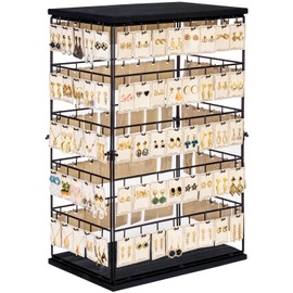 Yoimori Earring Display Stands for Selling,Earring Rack Display Holder Stand,Jewelry Display Tower for Selling Earring Cards, Rings, Large Capacity 16.5" Wx 10.8" Dx 26.4" H (130 Hooks)