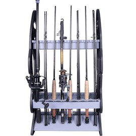 16 Fishing Rod Holder Storage Rack, Fishing Pole Stand Garage Organizer Holds Any Type of Rod or Hiking Sticks Keep It Steady