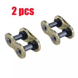 Unbranded 2 Pcs 520 ATV Dirt Bike Master Chains O-rings Clip Type connecting Link (Gold)