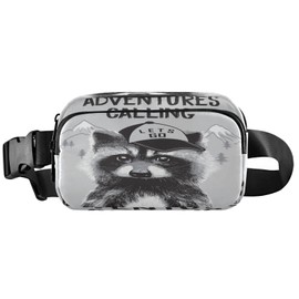 Raccoon with Cap Belt Bag for Women Men Fanny Pack Small Waist Pouch Crossbody Bags for Outdoor Hiking Running Travel