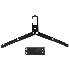 equlup Folding Travel Hangers, Foldable Clothes Hangers Aluminium Alloy High Strength Clothes Hangers Collapsible Coat Hanger(Black)