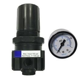 REG0250M Air Compressor Regulator and Air Pressure Gauge fit for ROLAIR 1/4" DEWALT 5131722 EMGLO R14 4 Port Regulator