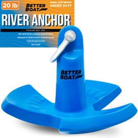 Better Boat River Anchor, 20lb, Marine-Grade Coated Mushroom Anchor for Boats, Pontoons, 24 ft, Available in 8, 12, 20, or 30 lbs