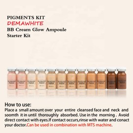 N-brand 12 Piezas/Juego de 8 ml Que Forma BB Cream Glow Ampoule Serum Starter Set El Tono Mixto Puede iluminar el Tono de la Piel y la Base Transparente.