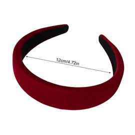 Pack of 3 Women's Headbands, Wide Velvet Headbands, Wide, Retro Style Hairband, Vintage Hair Accessories, Headbands for Women and Girls (Black/Burgundy/Brown)