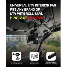 Xislet UTV Cab Cooling Fan 12 Volt Fan for UTV, Adjustable Cooling Air Fans Compatible with Polaris RZR Ranger Can am Maverick X3 Honda Talon Roof Mount Interior Fans - Metal