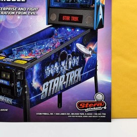 Stern Pinball Star Trek Flyer Original Promo Gameroom Art Game Artwork Starfleet