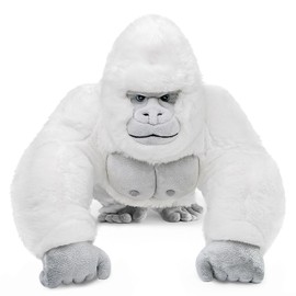 ZHONGXIN MADE Albino Gorilla Plush Toy, Realistic Albino Gorilla Stuffed Animals 15in, Unique Forest Plushie Toys Model Dolls Collection for Kids
