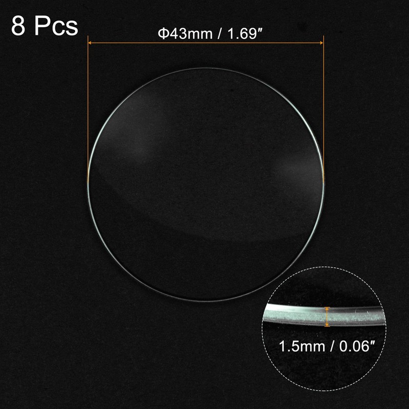 sourcing map 8 Pack 43 mm Crystal Lens Single Dome