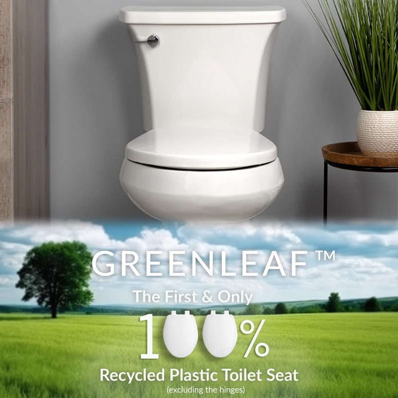 Mayfair Greenleaf Modern Toilet Seat, Recycled Plastic, Slow Close, Easy