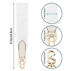 ZOOEASS Wristlet Keychain Strap, Short Lanyard for Keys with Key Ring Wristlet Strap for Wallet Camera ID Badges Card Holder（G-Color12）