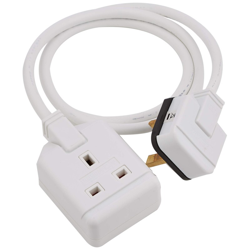 1 Gang White 13 Amp Professional Trailing Socket Extension Lead