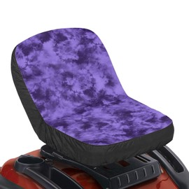 Tomeusey Purple Tie Dye Riding Lawn Mower Seat Cover Durable Tractor Seat Protector for Most Medium Tractor Lawn Mower Seat Cover