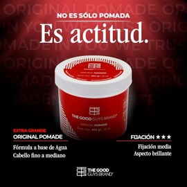 Cera para Cabello Hombre | Original Pomade Fijación Media | Aspecto Brillante y Saludable | Pomada para Cabello Hombre Sin Químicos Agresivos | Productos para el Cabello | THE GOOD GUYS BRAND (907gr)