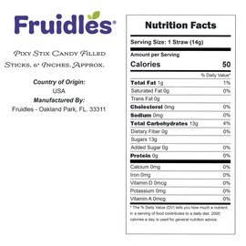 Pixy Stix Candy Filled Sticks, Assorted Party Flavor, 6" Inches (48 Pixy Stix)