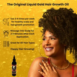 Liquid Gold (Helps with Hair Loss, Balding, Bald Spots, Hair Thinning, Hair Fall. Thickens Hair.) Herbal Hair Growth Oil