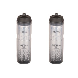 ZEFAL Pack Arctica 75 - Double Pack 750 ml Bicycle Drinking Bottles - Isothermal Bicycle Bottle - Odourless and Waterproof - BPA-Free Sports Bottle - Silver/Black