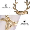 PRETYZOOM 4pcs Gold Christmas Deer Napkin Rings Holders for Wedding