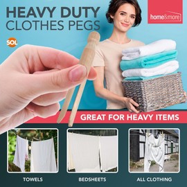 48 Wooden Pegs for Washing Line Clothing Pegs Wooden Clothe Pegs Washing Lines Perfect choice for Indoor or Outdoor use Holds Clothing without leaving marks