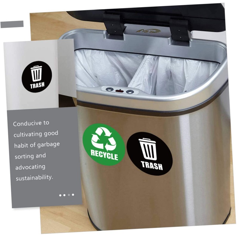 Operitacx Garbage Can Sticker Set 50pcs Recycling Stickers for Bin