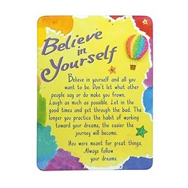 Blue Mountain Arts Encouragement Magnet with Easel Back—Birthday, Graduation, or Christmas Gift for a Son, Daughter, Sister, Brother, or Grandchild, 4.9 x 3.6 Inches (Believe in Yourself)
