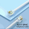TECHZOCO RJ11 Telephone Cable, ADSL Telephone Cable, Modular Cable 6P4C,