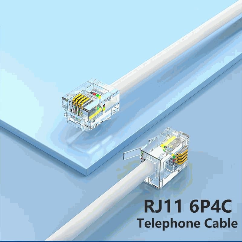 TECHZOCO RJ11 Telephone Cable, ADSL Telephone Cable, Modular Cable 6P4C,