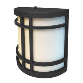 Sunlite 88682 LED Mission Style Outdoor Fixture, 12 Watts (75W Equivalent), 800 Lumens, Built-in Photocell, Black Finish, Opaque White Lens, Color Temperature Selectable 3000K/4000K/5000K